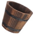 thumbnail image 2 of Barrel Planter Small Planter Pot Garden Tree Planter Garden Flower Pot Small Wood Planter for Patio, 2 of 8
