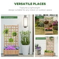 thumbnail image 3 of Outsunny Wooden Raised Garden Bed with Trellis, Outdoor Planter Box with Drainage Crevices for Climbing Vine Plants Flowers, 24" x 12" x 49", 3 of 9