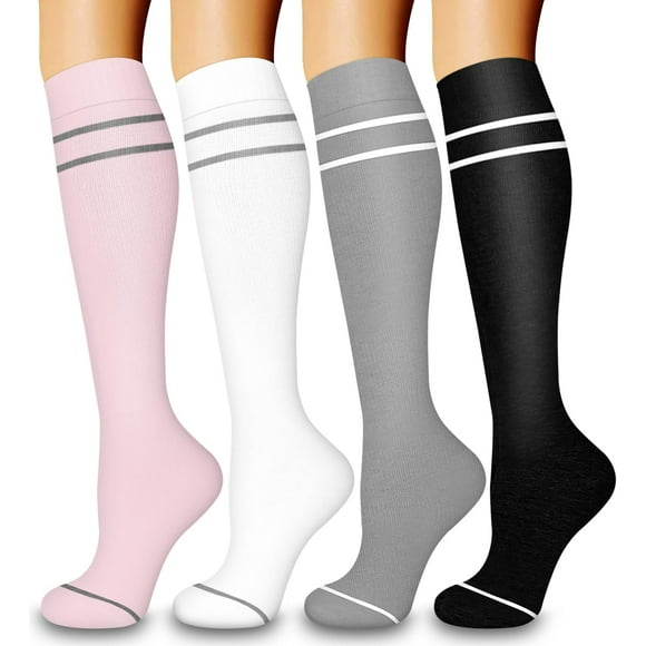 HWZWT 4 Pairs of Compression Socks for Men and Women Pregnancy for Optimal Support