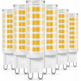thumbnail image 1 of Paquete de 5 bombillas LED G9, 6 W, 550 lm, blanco neutro, 4000 K, repuesto para bombillas halógenas de 50 W y 60 W, ángulo de haz sin parpadeo de 360°, no regulable, CA 220-240 V, 1 of 5