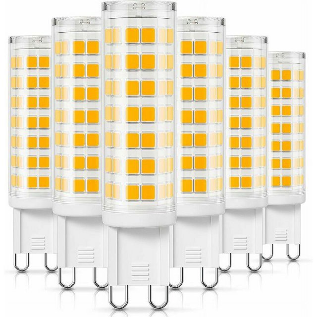 Paquete de 5 bombillas LED G9, 6 W, 550 lm, blanco neutro, 4000 K, repuesto para bombillas halógenas de 50 W y 60 W, ángulo de haz sin parpadeo de 360°, no regulable, CA 220-240 V