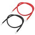 thumbnail image 1 of 1 par de cables inversores de bateria de cobre Unique Bargains 4 AWG 3 pies universal para coche negro rojo con anillo de 5/16 pulgadas, 1 of 7