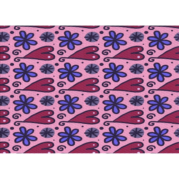 Ahgly Company Machine Washable Indoor Rectangle Transitional Purple Area Rugs, 2' x 4'
