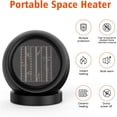 thumbnail image 4 of Desk Heater,Small Space Heaters for Indoor Use,Safe and Quiet Desktop Heater for Bedroom Home Office(Black), 4 of 14