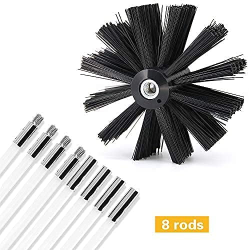 Dryer Duct Cleaning Kit Lint Remover 12 Ft Brush Head Power Drill 6 Durable Rods