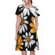 thumbnail image 1 of Easygdp Yellow White Daisy Pattern para Vestido Transpirable de Mujer, Vestido Suelto de Manga Corta con Pliegues y Bolsillos para el Verano, 1 of 6
