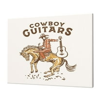 JUNZAN Cowboy Rodeo Guitar Pattern Canvas Wall Art Prints,Wall Art Decor Paintings Wall Decor for Living Room Decor Bedroom Home Bathroom Wall Decor, 12''×16''
