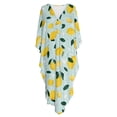 thumbnail image 4 of Xoenoiee Lemon Leaves Print Kaftan Dresses for Women V Neck Summer Swimsuit Cover up Batwing Sleeve Caftan Maxi Beach Dresses Boho Moomoo Dresses, 4 of 7