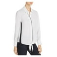 thumbnail image 1 of Le Gali Womens Ariel Chiffon Contrast Trim Button-Down Top, 1 of 2