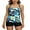 Printed-Green, variant on Charmo Tanikini Swimsuit for Womens Tummy Control Two Piece Bath Suits with Boyshorts