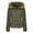 Olive, variant on Winter Quilted Puffer Coat for Women Fleece Lined Warm Jacket with Removable Faux Fur Hood