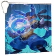 thumbnail image 5 of Lucario Shower Curtain Cartoon Art Bath Shower Curtains with 12 Hooks, Waterproof Washable Polyester Bathroom Home Decor Set 72x72 Inch, Iron, 5 of 8