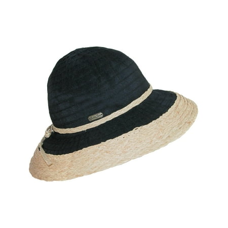 Raffia Classic Hat - Size one size Women's Ribbon Sun Hat with Raffia Trim
