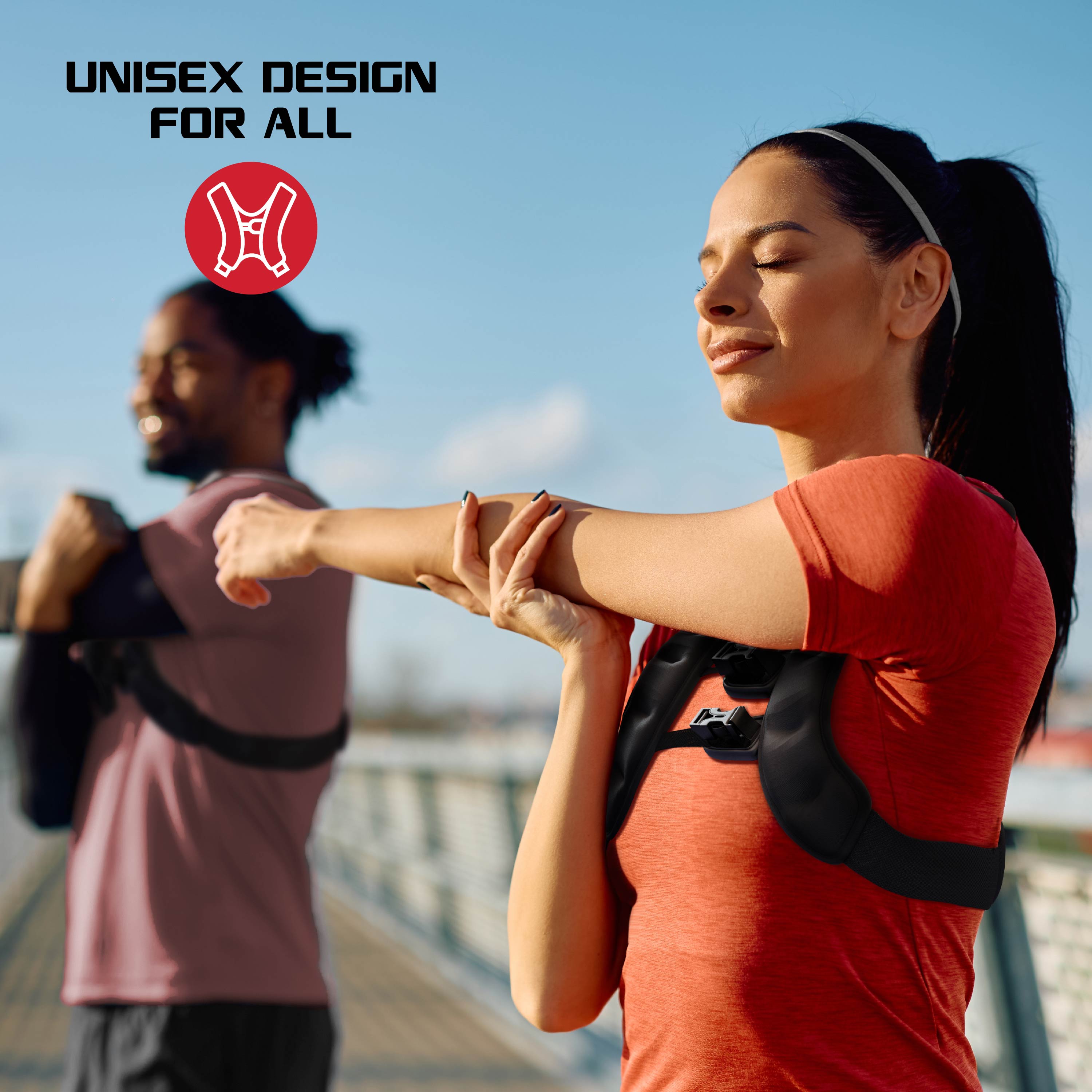 FitRx Weighted Vest Neoprene Coated Weighted Vest for Women and Men with Hook and Loop Strap, 20 lbs