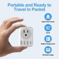 thumbnail image 4 of Adaptador de enchufe de viaje RATEA tipo G con 3 tomas USB-A y 1 USB-C, 4 of 7