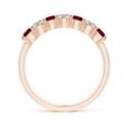 thumbnail image 2 of Angara Natural Ruby and Diamond Half Eternity Wedding Ring in 14K Rose Gold for Women (Size-3mm) – July Birthstone Jewelry (Ring Size - 5), 2 of 12