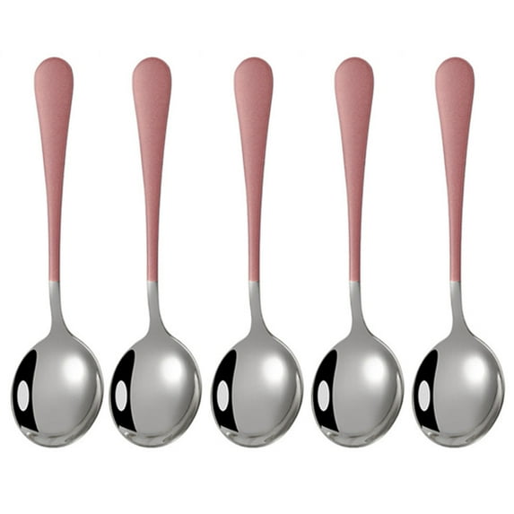 NUZYZ 5Pcs Spoons Desserts Ice Cream Coffee Stirring Spoons Stainless Steel Kitchen Tableware