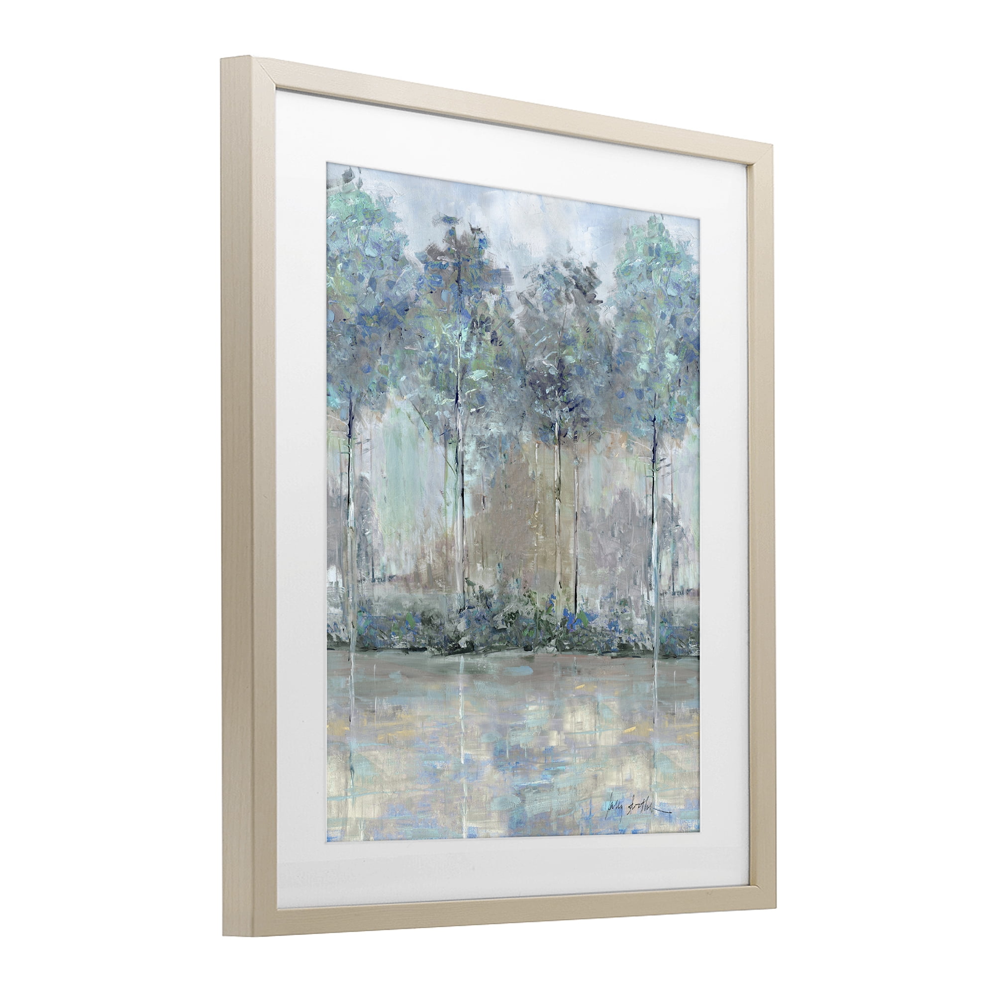 Stupell Industries Subdued Impression of Trees Birch Framed Print Under Glass, design by Sally Swatland