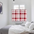thumbnail image 4 of Red Checkered Kitchen Curtains 63 Inch Length, Red White Plaid Farmhouse Grommet Top Bedroom Living Room Curtains, Light Filtering Cafe Curtain Drapes 2 Panels Set 104''x63'', 4 of 9