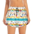 thumbnail image 3 of Uemuo Funny Farm Pattern Women's Athletic Shorts High Waisted Running Shorts with Liner Pockets Gym Elastic Workout Shorts-Small, 3 of 9