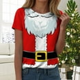 thumbnail image 2 of Drie Womens Graphic Tees Short Sleeve Summer Tops Funny Print Crew Neck Casual Loose Cute T Shirts Christmas Tshirts Shirts for Women Red,XL, 2 of 6