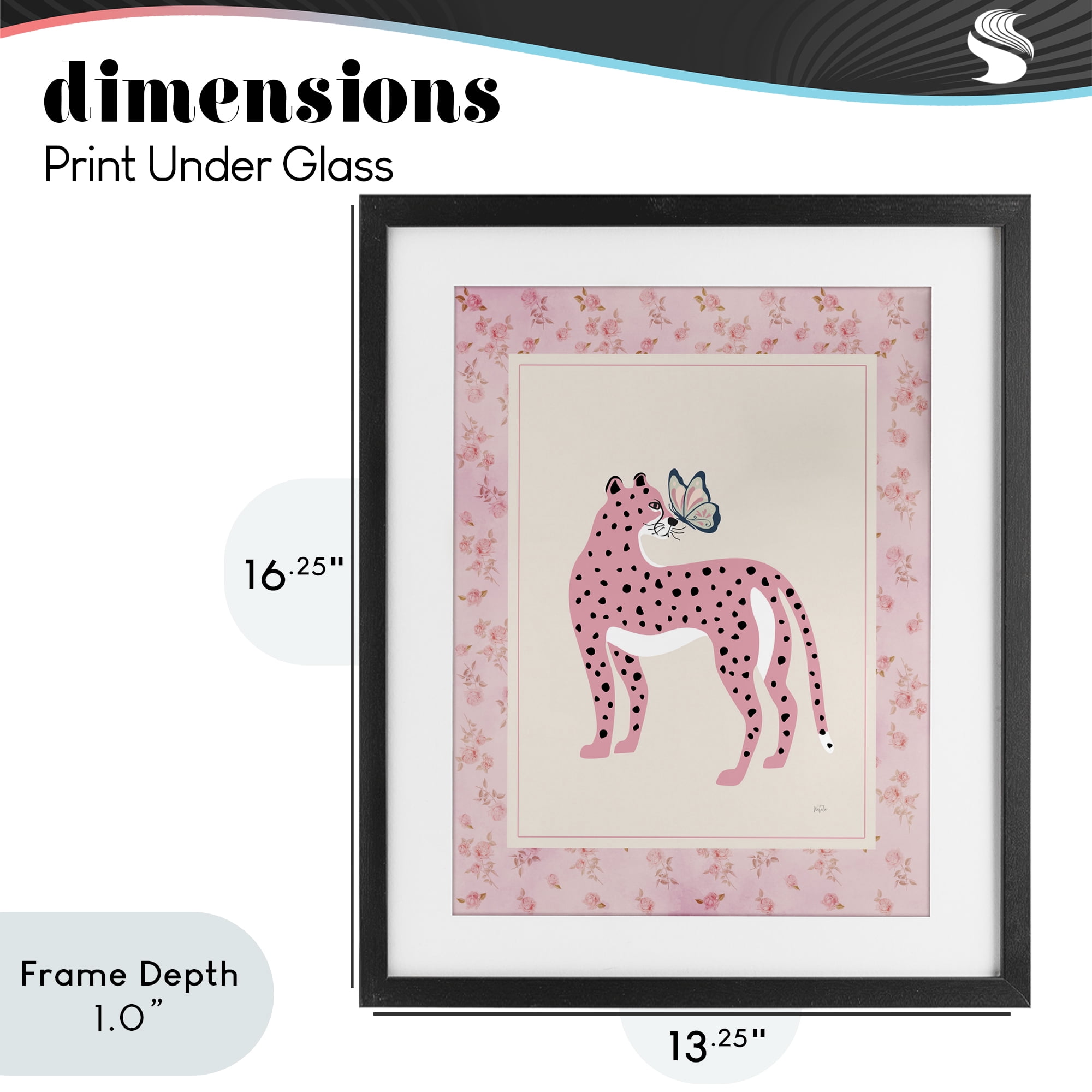 Stupell Industries Cheetah & Butterfly Friendship Black Framed Print Under Glass, design by Natalie Carpentieri