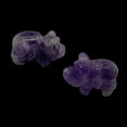 thumbnail image 3 of 2 Purple Piggies Hand Carved Amethyst Pig Animal Beads | 22x13x11mm | Purple | 2 Beads, 3 of 12
