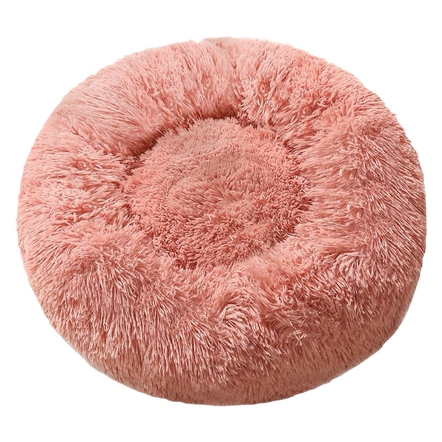 Cama redonda y cálida de 70 cm para gatos y perros, cómoda y acogedora para el invierno