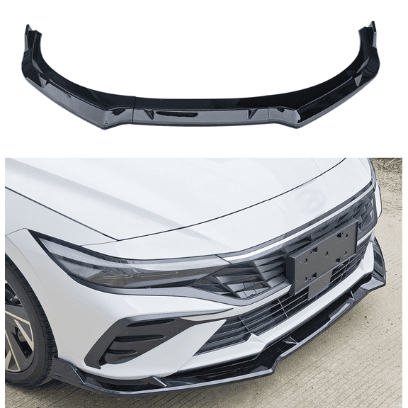 Front Bumper Splitter Lip for Hyundai Elantra Facelift 2023 , Chin Spoiler Air Dam 3PCS/Set, Gloss Black