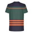 thumbnail image 4 of Kalauyu Men's Color Block Short Sleeve Crewneck T Shirts Casual Summer Striped Tee Shirt Streetwear Trendy Tops, 4 of 5