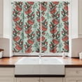 thumbnail image 2 of Floral Kitchen Curtains, Layout of Flower and Butterfly Silhouettes, Two Panels Drapes with Rod Pocket Room Decor, 55" X 45", Pale Blue Coral, by Ambesonne, 2 of 3