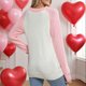 thumbnail image 4 of Suéter de cuello redondo para mujer, suéter de punto con cuello redondo para San Valentín, suéter con capucha europeo, top para mujer, 4 of 9