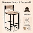 thumbnail image 6 of SESSLIFE Bar Chairs Set of 2, Counter Height Bar Stools with Paper Rope Weave & Metal Legs, Barstools for Kitchen Island, Honey, 6 of 8