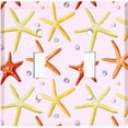 thumbnail image 2 of Metal Light Switch Wall Plate Outlet Cover (Colorful Starfish Bubbles Pink - Double Toggle), 2 of 2