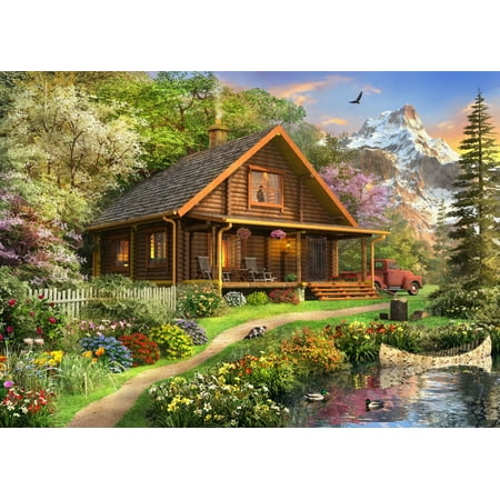 A log Cabin somewhere in North America Rolled Canvas Art - Dominic Davidson (18 x