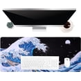 thumbnail image 3 of Sea Wave Japanese Art Mouse Pad Gaming XXL Full Desk Mat Extra Large Long Extended Mousepad Big Pads Table Keyboard Mat for Office Home Game 35.4 X 15.7 Inches, 3 of 5