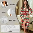 thumbnail image 6 of Yuyamidu Santa Claus Bathrobe Women Lightweight Spa Robe Christmas Nightgown Kimono Robes Red Green Stripes Robe Womens Long Sleeve Sleep Dress Size M, 6 of 7