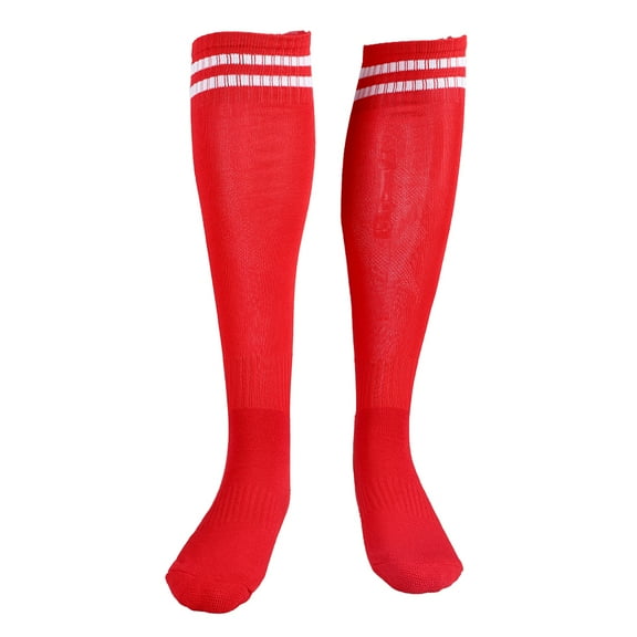 1 Pair Breathable Anti-Slip Over-knee Socks for Outdoor Soccer Football Hiking Sports(Red)