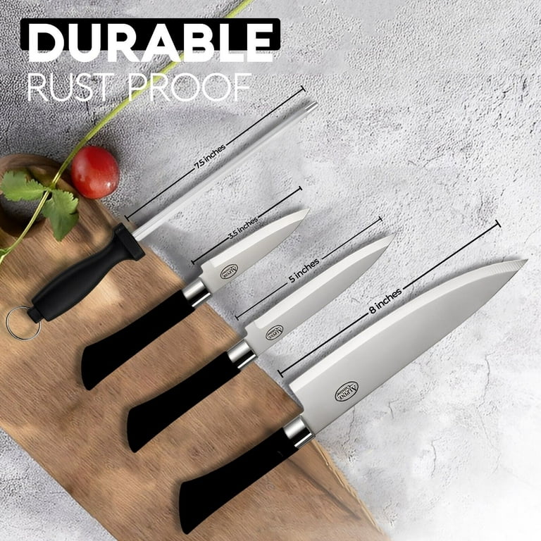 Set4 Stainless Steel Kitchen Knives Wooden Handle Small Chopping