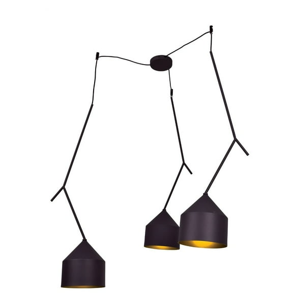 Access lighting 24880LEDDLP-BL-GLD 38 x 48.8 in. Pizzazz 3-Light Oblong Pendant, Black & Gold