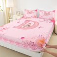 thumbnail image 3 of Castle Fairy Initial D 3pcs Twin Sheet Sets,Monogrammed Letter Twin Fitted Sheet,Rose Butterfly Breathable Flat Sheet,Luxury Kawaii Girl Bedroom Decor, 3 of 7