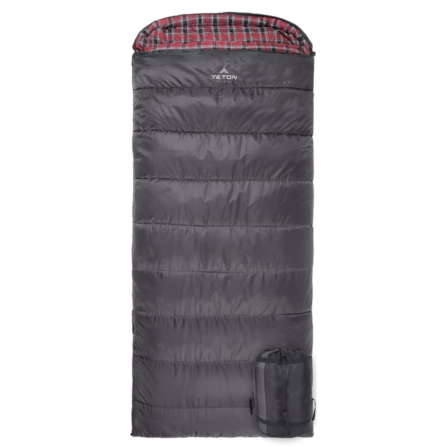 Saco de dormir TETON Sports Celsius XL -25F; Saco de dormir para clima frío; Ideal para acampar en familia; Saco de compresión gratuito, gris