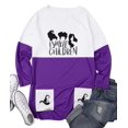 thumbnail image 3 of MOUSYA Halloween Shirt Dress Women I Smell Children Print Long Sleeve Tops Color Block Sweatshirt with Pockets, 3 of 5