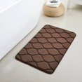 thumbnail image 1 of Oval Shaped Design Embossed Solid Color Memory Foam Soft Bathroom Rug Non-Slip PVC Backing, 1 of 6