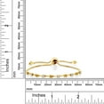 thumbnail image 4 of Gem Stone King 0.60 Cttw Yellow Citrine and White Created Sapphire 18K Yellow Gold Plated Silver Bracelet for Women | Round 2.5MM | Adjustable Bolo Bracelet for Women | Easy-On Easy-Off, 4 of 4