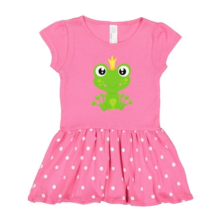 

Inktastic Cute Frog Green Frog Frog Prince Crown Gift Toddler Girl Dress