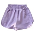 thumbnail image 3 of GYRATEDREAM 3 Packs Girls Cotton Blend Dolphin Shorts with Pockets Toddler Elastic Sport Athletic Shorts 2-8T, 3 of 8