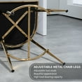 thumbnail image 6 of 26'' Counter height bar stools Set of 2 kitchen island counter bar stool with hand- wave back, golden chromed base and footrest, 6 of 12