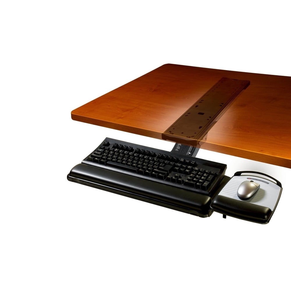 3m/commercial Tape Div. Sit/stand Easy Adjust Keyboard Tray, Highly Adjustable Platform,, Black