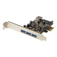 thumbnail image 1 of StarTech.com 4 Port PCI Express USB 3.0 Card - 3 External and 1 Internal - Native OS Support in Windows 8 and 7 - Standard and Low-Profile (PEXUSB3S42) - USB adapter - PCIe 2.0 low profile - USB 3.0 x 4 - for P/N: CFASTRWU3, ST1030USBM, ST43004UA, ST4300MINI, TB31PCIEX16, 1 of 6